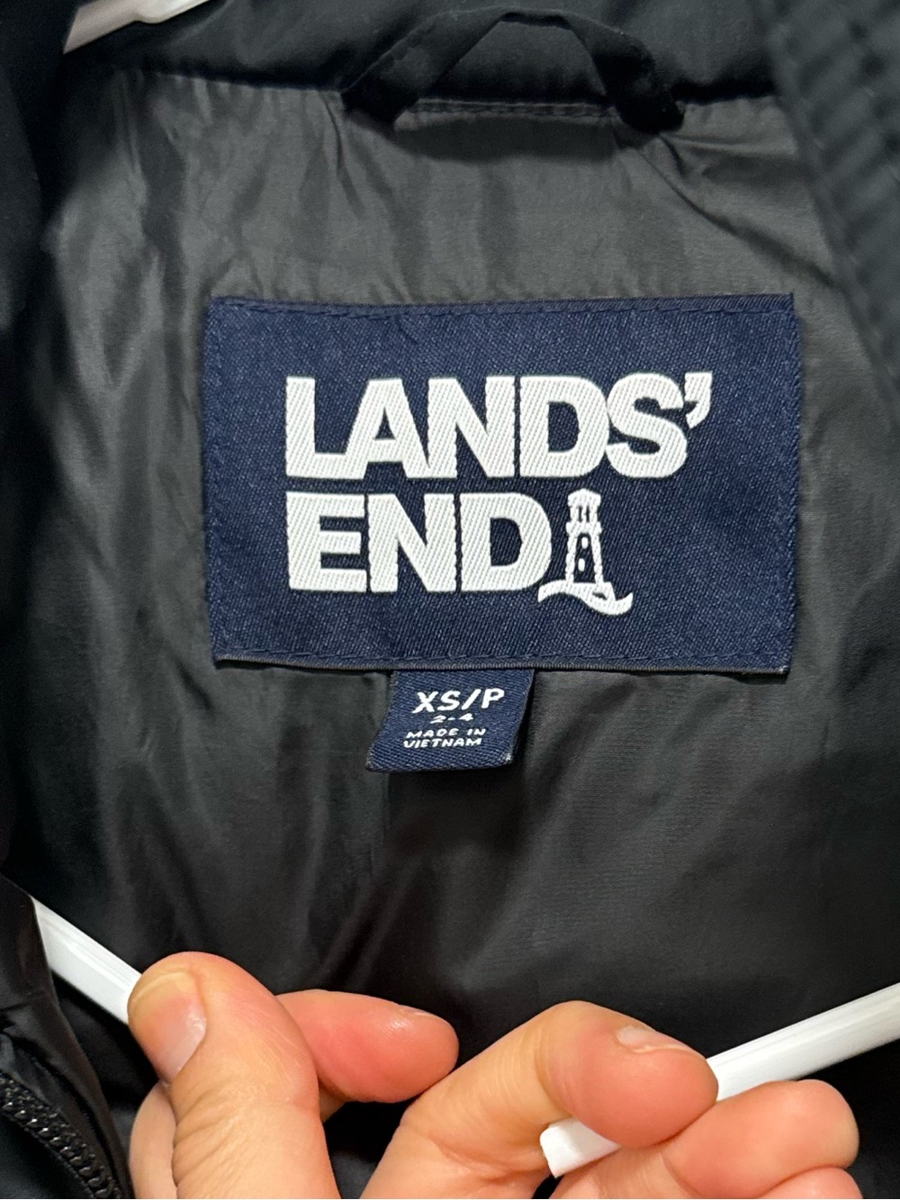 Lands’ End Black Down Puffer Vest Women’s XS Full Zip Quilted - Picture 9 of 16